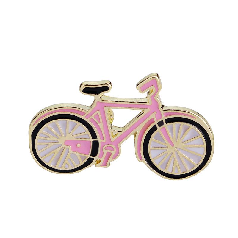 Temu Creative Corsage & Enamel Brooch - Chest Ornaments with Cartoon Bicycle Wishing Bottle Design