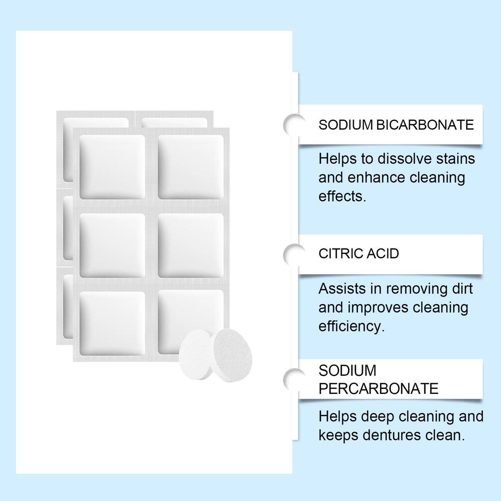 Denture Cleaning Effervescent Tablets: Daily Cleaning of Denture Dirt and Stains, Denture Care Effervescent Tablets