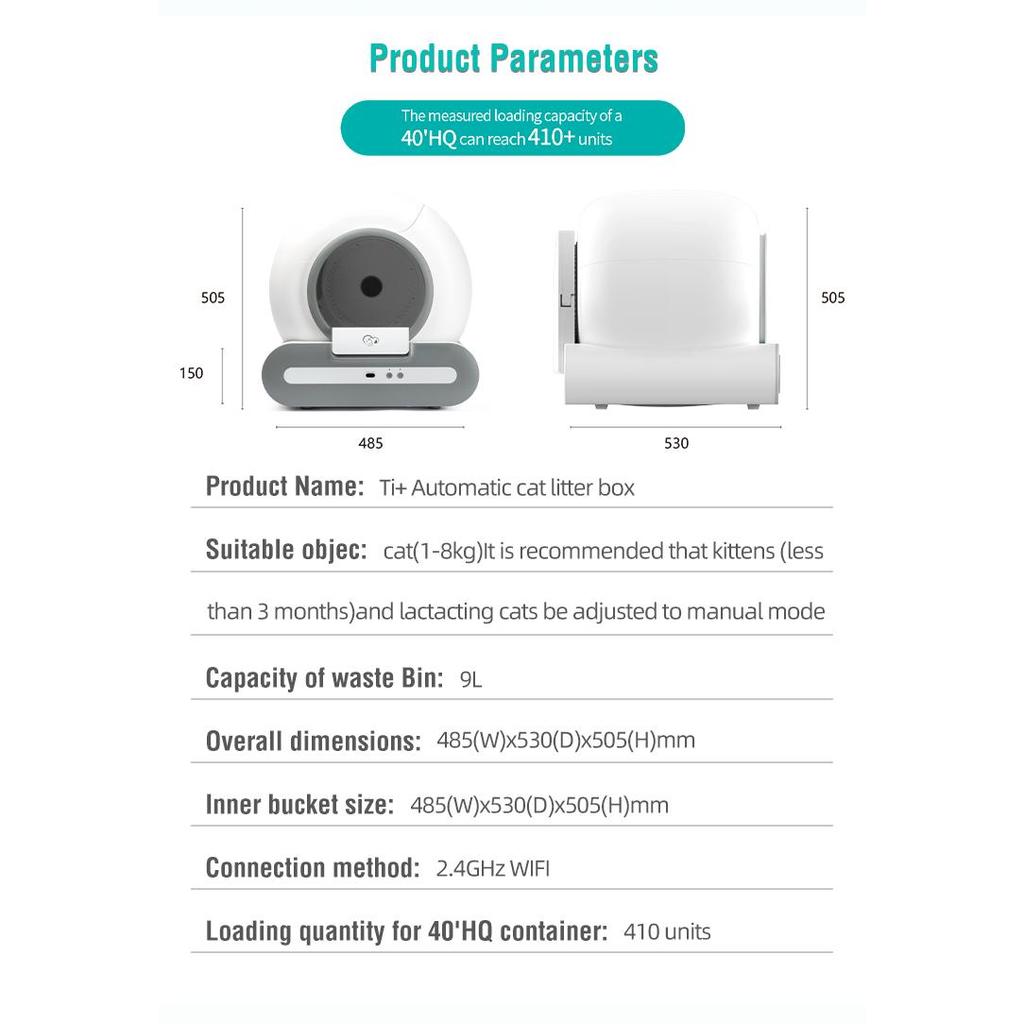 Smart Automatic Cat Litter Box with Easy Clean Feature 65L Capacity EU Stock Fast Direct Shipping