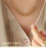 European & American Bold Thick Chain Patchwork Necklace for Women - Hip Hop Trend, 18K Gold-Plated Titanium Steel Jewelry
