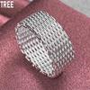 925 Sterling Silver Interwoven Mesh Ring Exquisite Charm Fashion Wedding Jewelry