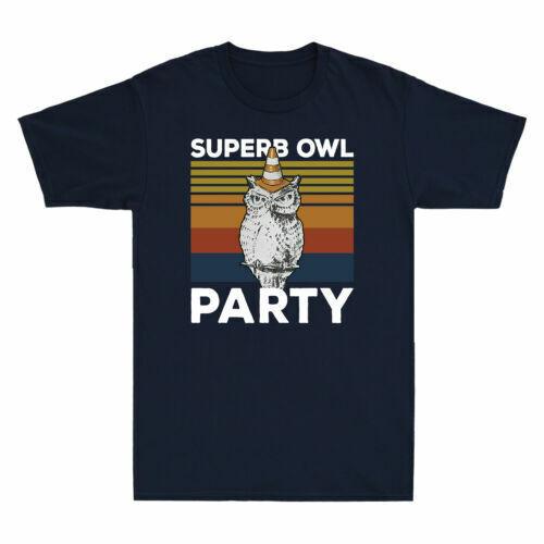 Superb Owl Party Funny Owl Lovers Gift Vintage Men's Cotton Short Sleeve T-Shirt