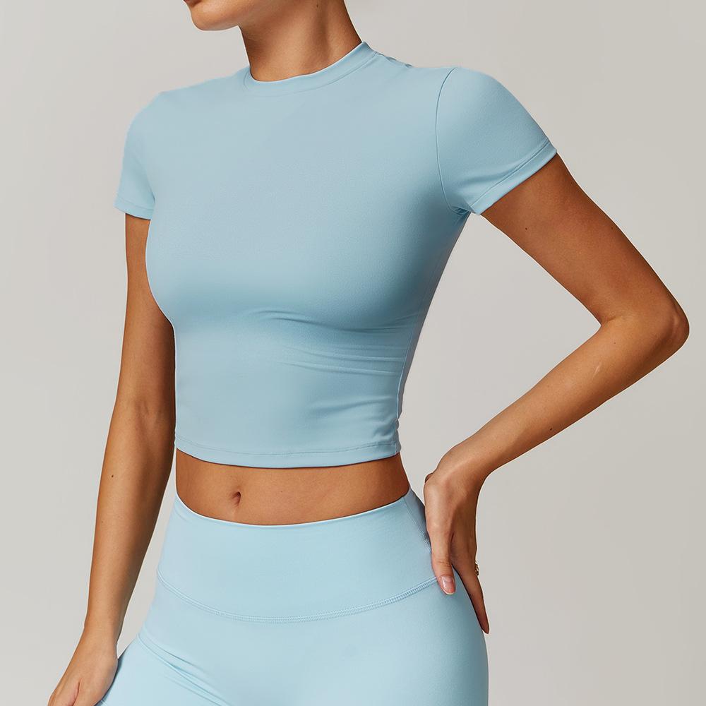 

Новая облегающая футболка для йоги с начесом, приталенного кроя и универсальная футболка с коротким рукавом для занятий спортом на открытом воздухе для женщин XL