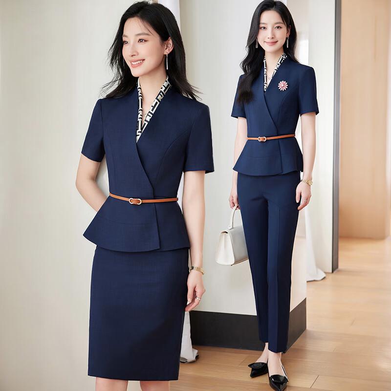 

Женский профессиональный блейзер-костюм с коротким рукавом M