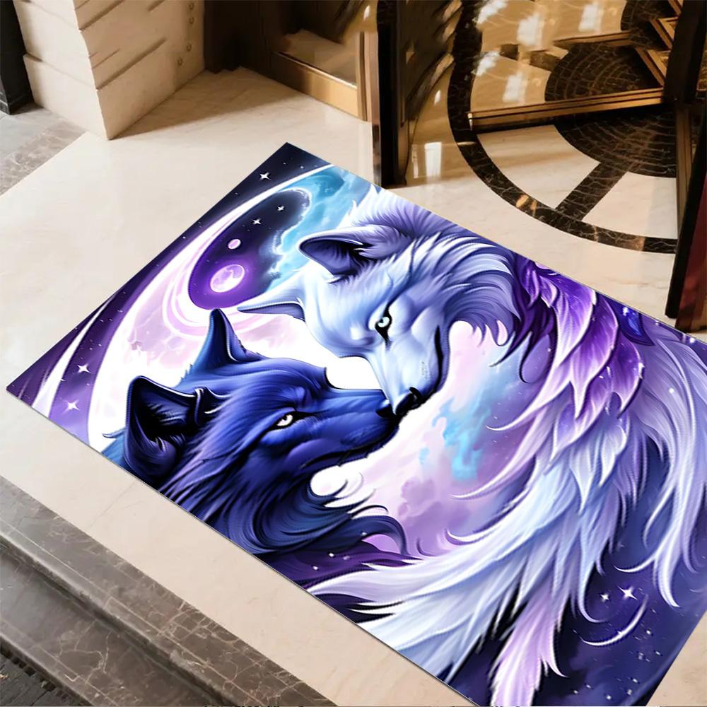 1pc Wolf Pack Forest Design Home Carpet Non-slip Office Decor Gift Living Room Bedroom