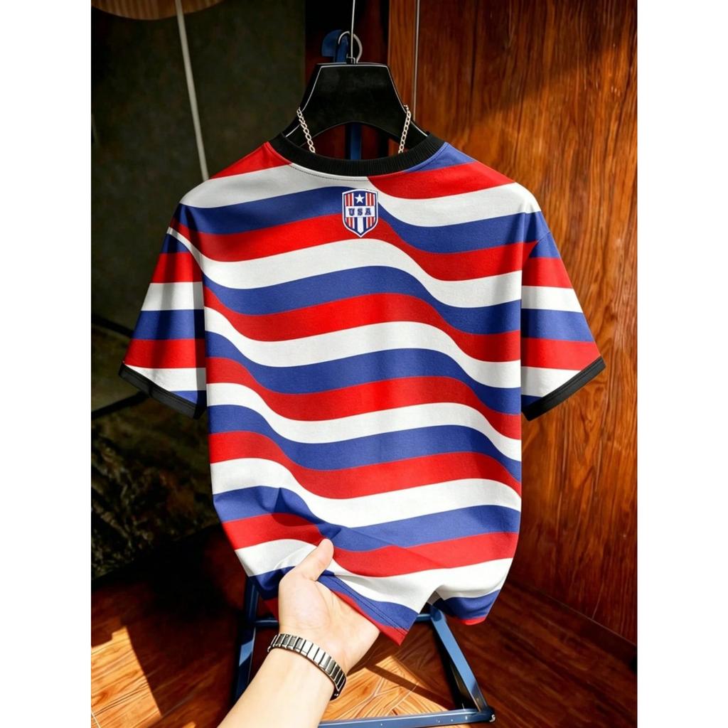 2026 Summer USA Style Football Ports T-shirt Breathable Gym Loose Athletic Short Sleeve Tops Adult Child Casual T T-shirt