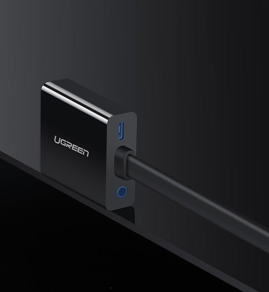 Ugreen HDMI-zu-VGA-Konverter mit Audio- und Micro-USB-Unterstützung – schwarzes Modell 40248