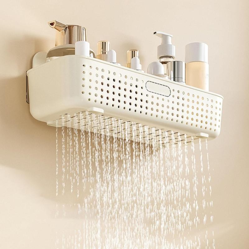 Space Saving Waterproof Wall Shelf for Bathroom Kitchen Easy Installation Multiple Layer Cosmetic Organizers