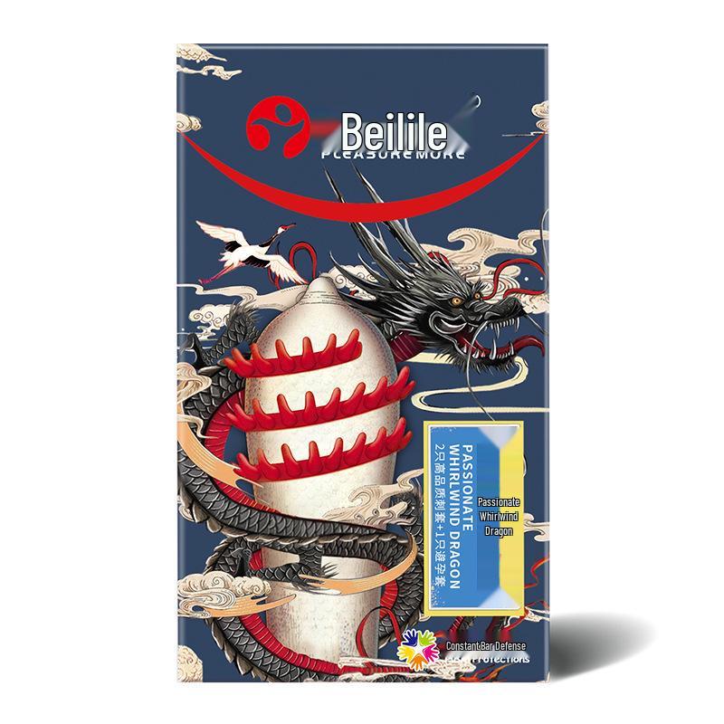 Bailile Wolf Tooth Spiked Condoms - Large Particles, 3 or 10 Pack, Adult Erotic Product