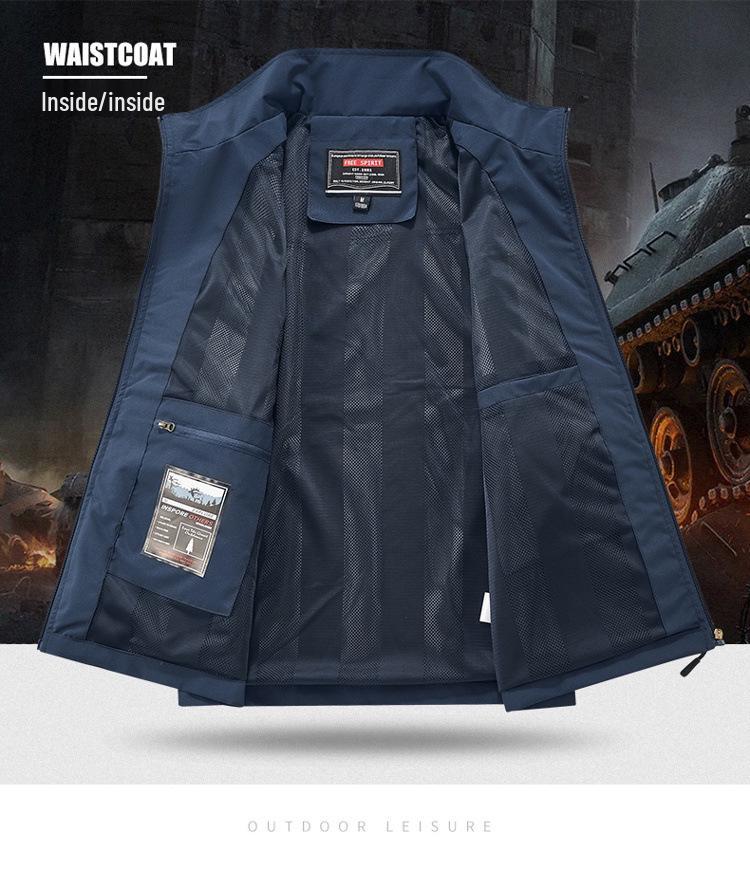 Men's Outdoor Workwear Multi-Pocket Vest - Thin, Sleeveless Fishing & Photography Jacket