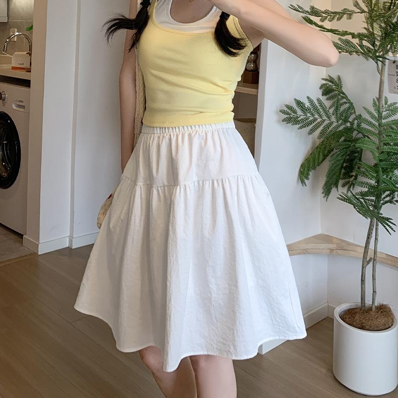 

WTEMPO Womens Basic Mini Skirt High Waisted A Line Pleated Skirts Flare Casual Skater Skirt L