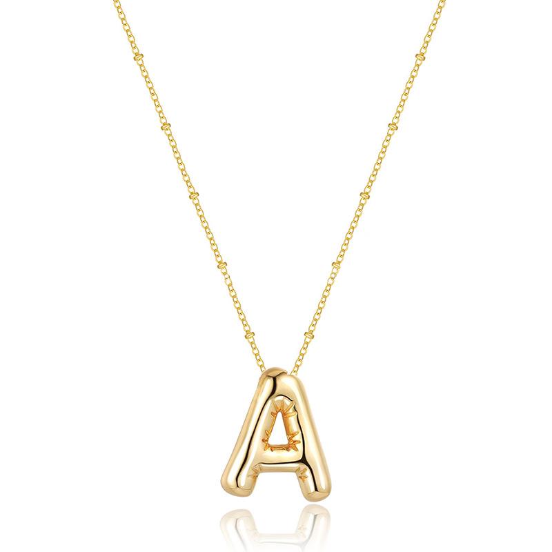 Glossy Titanium Steel Alphabet Necklace for Women - Non-fading, High-grade Letter Pendant On Clavicle Chain