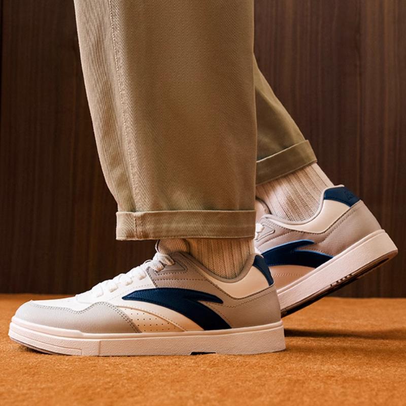 Anta Comfortable Versatile Non-Slip Wear-Resistant Low-Top Skate Shoes Men Sneakers White Blue Gray 112448011-2