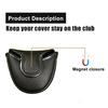 Golf Mallet Putter Cover Magnetic Closure Faux Leather Club Headcover with Skull Pattern for Woods Driver Fairway Hybrid