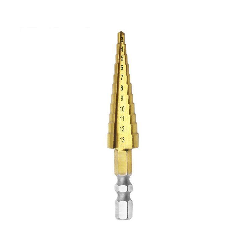 3-13mm HSS for Titanium Coated Step Drill Bit Cone Shank Reaming Power Tools for Metal