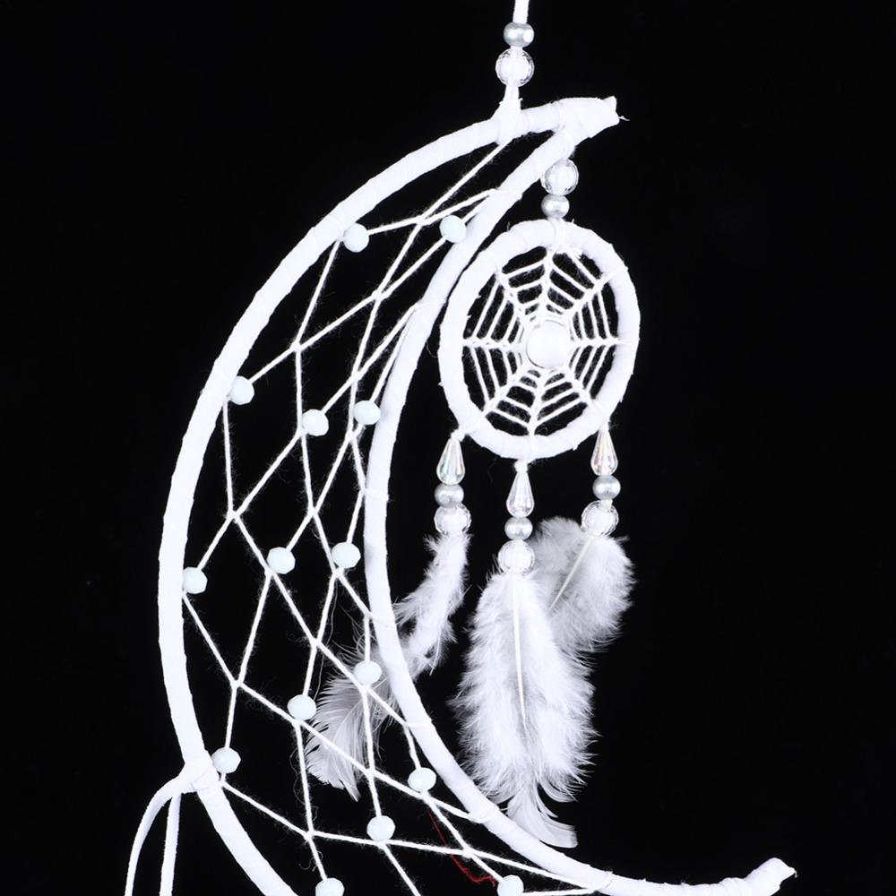 39.37 in Dreamcatcher Wall Hanging moon white Modern Dreamcatcher Handmade Indoor Dreamcatcher Decor Balcony Layout