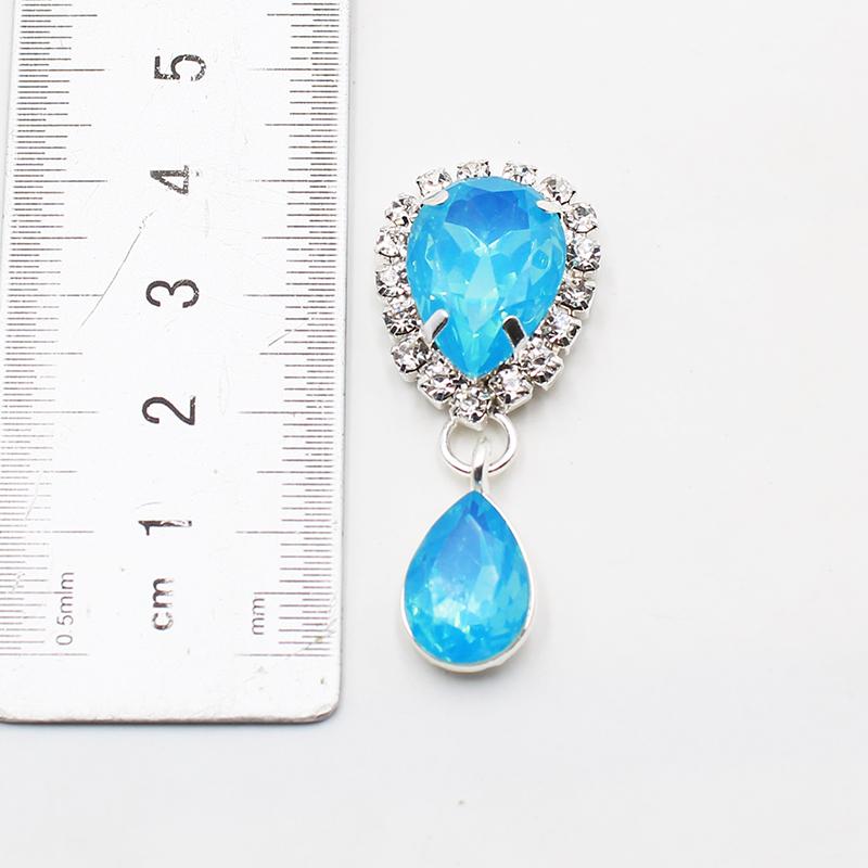 10pc 45 * 18mm Water Drop Pendant Rhinestone Buttons For Clothing Needlework Sewing Accessories Craft Supplies Decorative Button