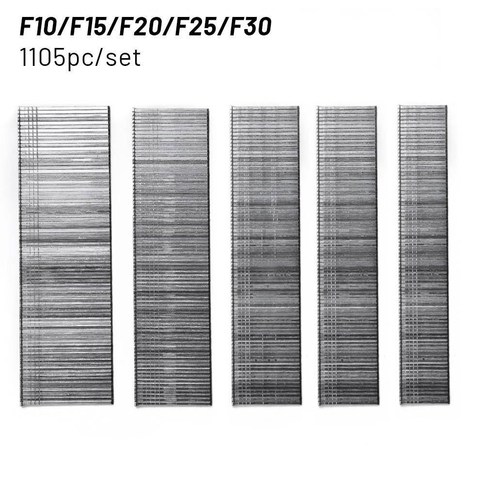 1105 Stück F15/F20/F25/F30 Klammern Gerade Nageldübel 304 Edelstahl Nagelpistole-Nagler Klammer für Heimwerker Holzbearbeitung Elektrowerkzeuge