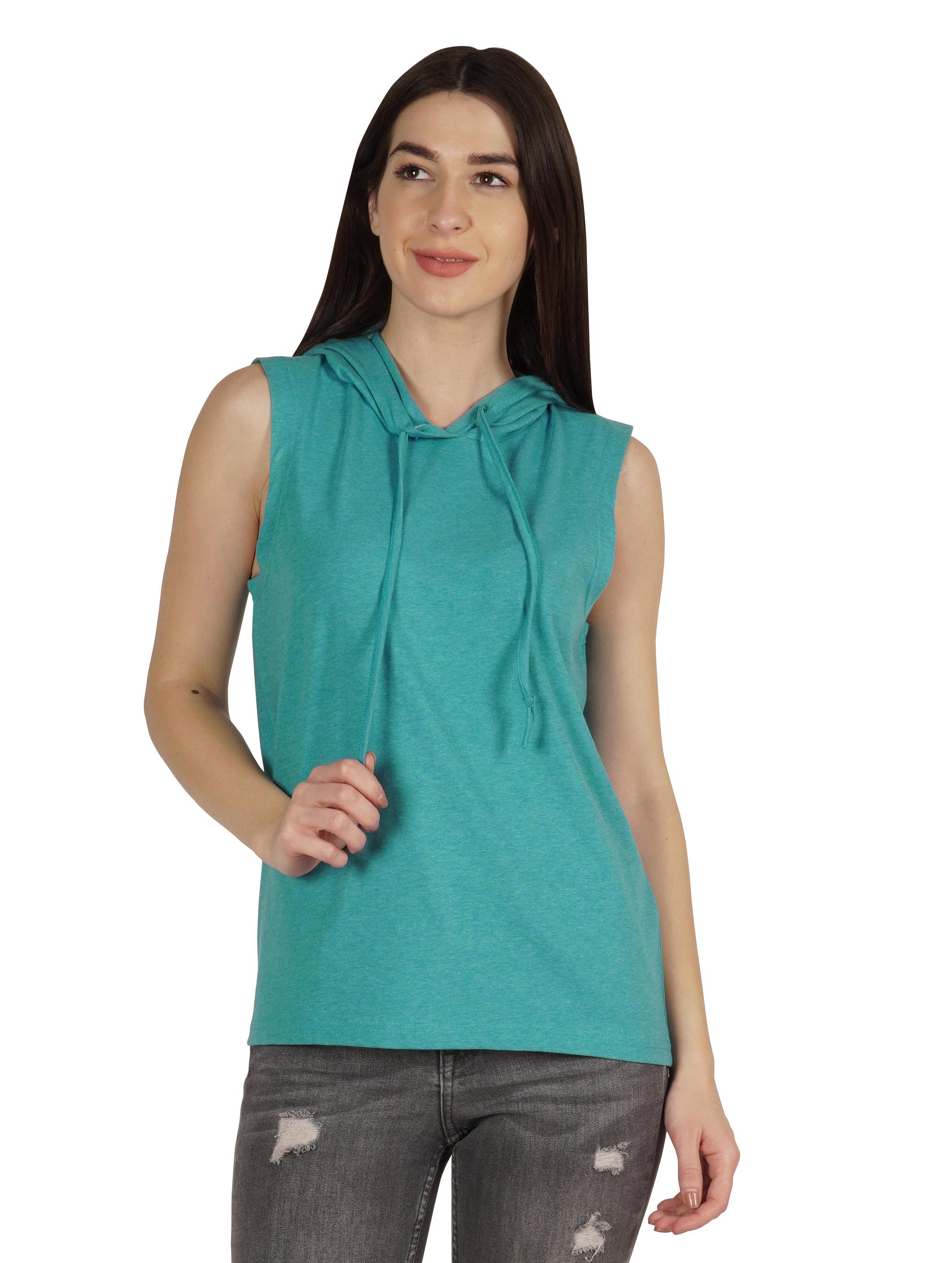 

Жіноча майка без рукавів на шнурівці Inkmeso Проста футболка з трикотажу XXL бірюзовий колір синій