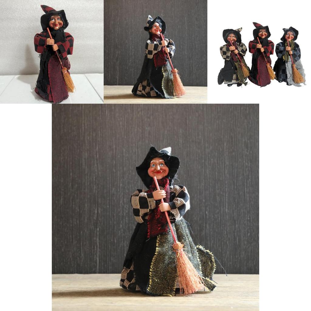 Halloween Witch Figure With Fabric Dress For Haunted Room Atmosphere Decoration