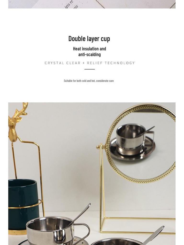 Milan Luxe Stainless Steel Double-Walled Insulated Coffee Mug Set