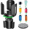 Upgraded Version 64 Ounce(about 1.9 kg)Large Cup Holder with Extended Coaster,Expandable Cup Holder Adapter with Adjustable Base,Universal