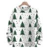 Women's Fashion Round Neck Casual Long Sleeve Christmas Cute Printed Woolen Knit Top