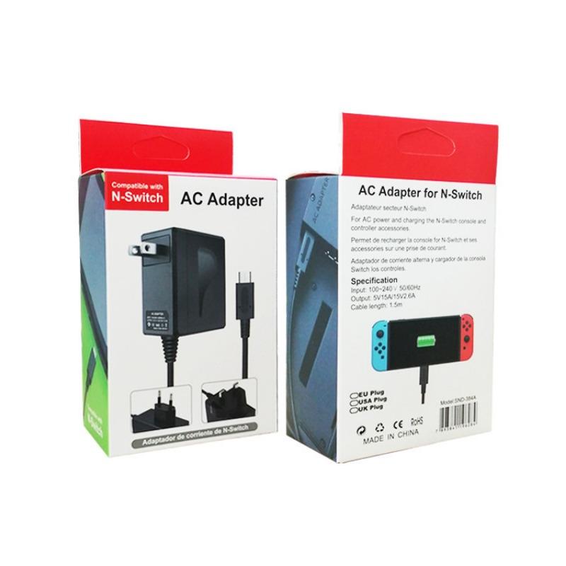 Napájecí zdroj přepínačové herní konzole s rukojetí transformátoru Zástrčka napájecího adaptéru pro rychlé nabíjení