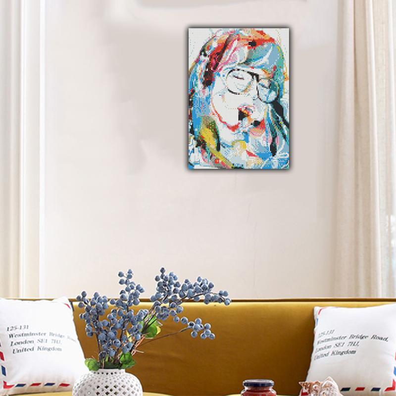 FIYO 11.8x16.73in Malowanie Diamentowe Pełny Okrągły Wiertło Diamentowe Nurkująca Dziewczyna Okrągłe Malowanie Diamentowe Ręcznie Robione DIY Mozaika Diamentowa Malarstwo Dekoracja Domu