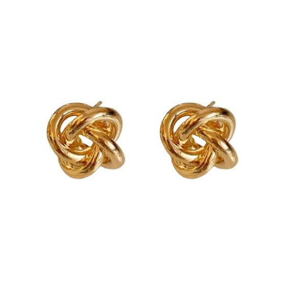 1 Pair Knot Earrings for Women, Hypoallergenic Small Stud Earrings, Woven Ball Knotted Statement Jewelry