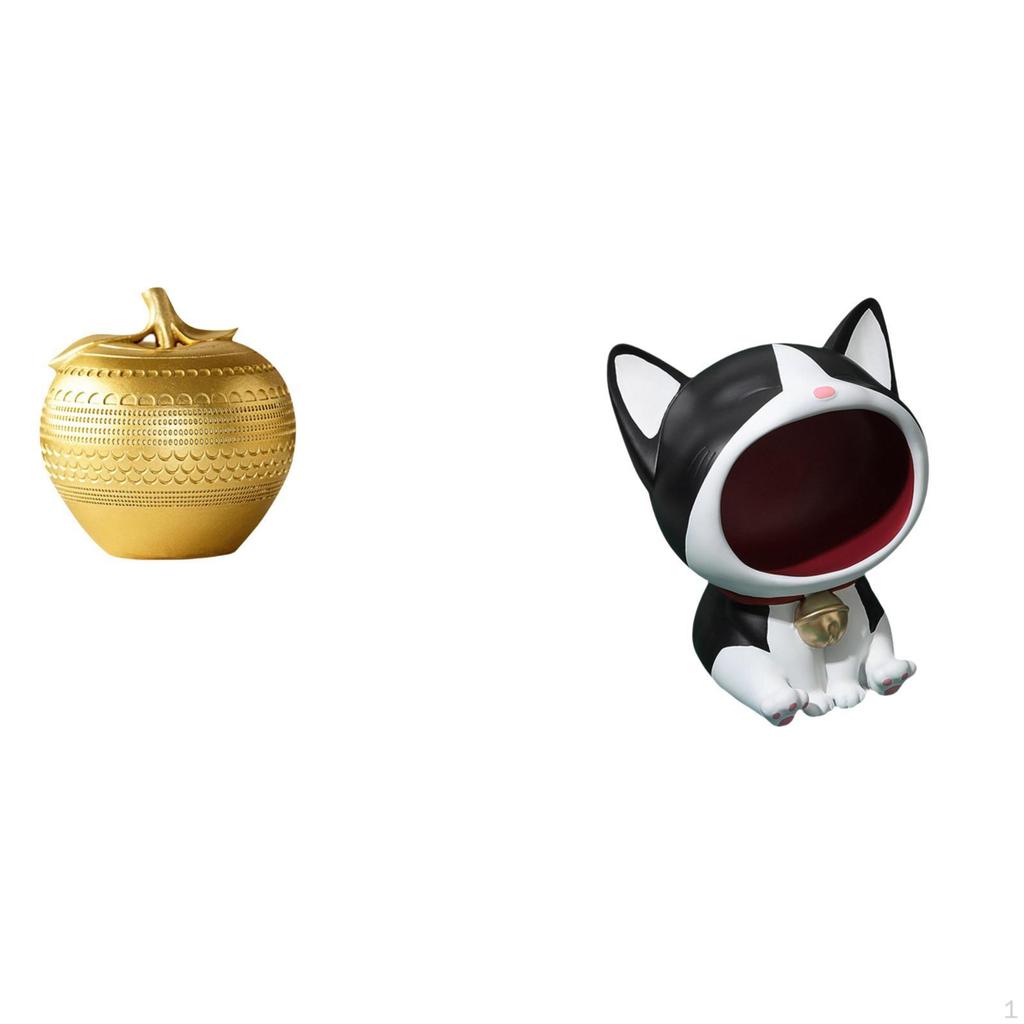 Cat Figurine Resin Ornament Art Modern Sculpture Fruit Statue Tabletop Bookshelf Dining Room Bedroom