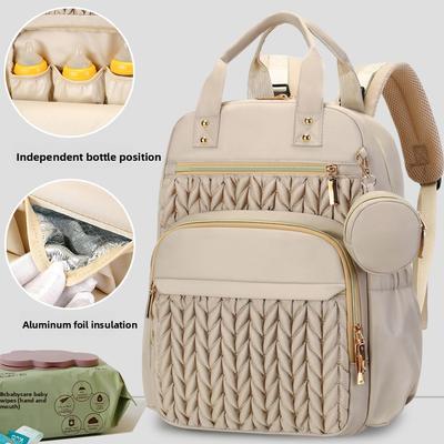 Neuer Stil Mommy Bag, Outdoor-Rucksack mit Schultergurten, Wickelunterlage, Flaschenaufbewahrungstasche, Wickeltasche mit großem Fassungsvermögen für Mutter und Baby