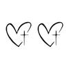2Pcs/Set Waterproof Rearview Mirror Decal Universal Heart Cross Sticker  Car Exterior Accessories