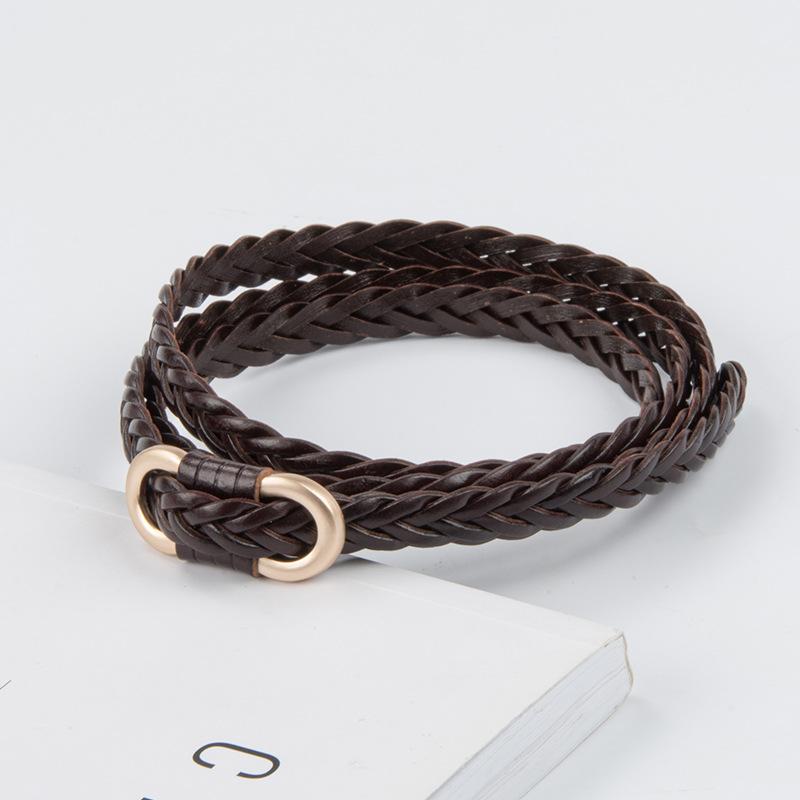 Dámský pletený retro pásek pro všechna roční období k svetru, sukni, džínům, dámským kalhotám, nepředěrovaný pásek