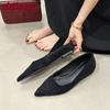 Mode Spitzschuh Mode Flock Damen Ballerinas Slipper Damenschuhe mit Absatz Flache Elegante Damen Ballerinas