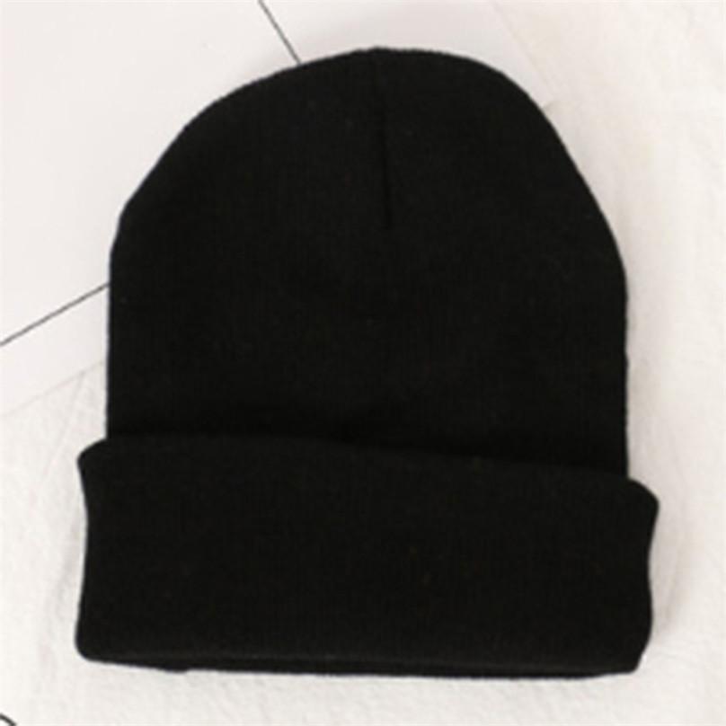 High Quality Exquisite Autumn and Winter Unisex All-match Pure Color Simple Style Adjustable Warm Knitted Hat