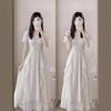 French white high-end fairy dress female summer new super fairy princess dress gentle wind long skirt