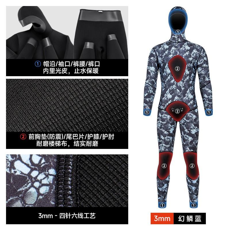 3mm 5mm Camo Wetsuit Diving Snorkeling Fishing Swimming Surfing Mens Full Body Thermal Neoprene Suit Medium