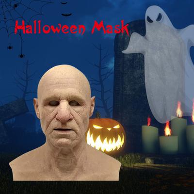 Old Woman Mask Halloween Creepy Wrinkle Face Mask Latex Cosplay Party Props