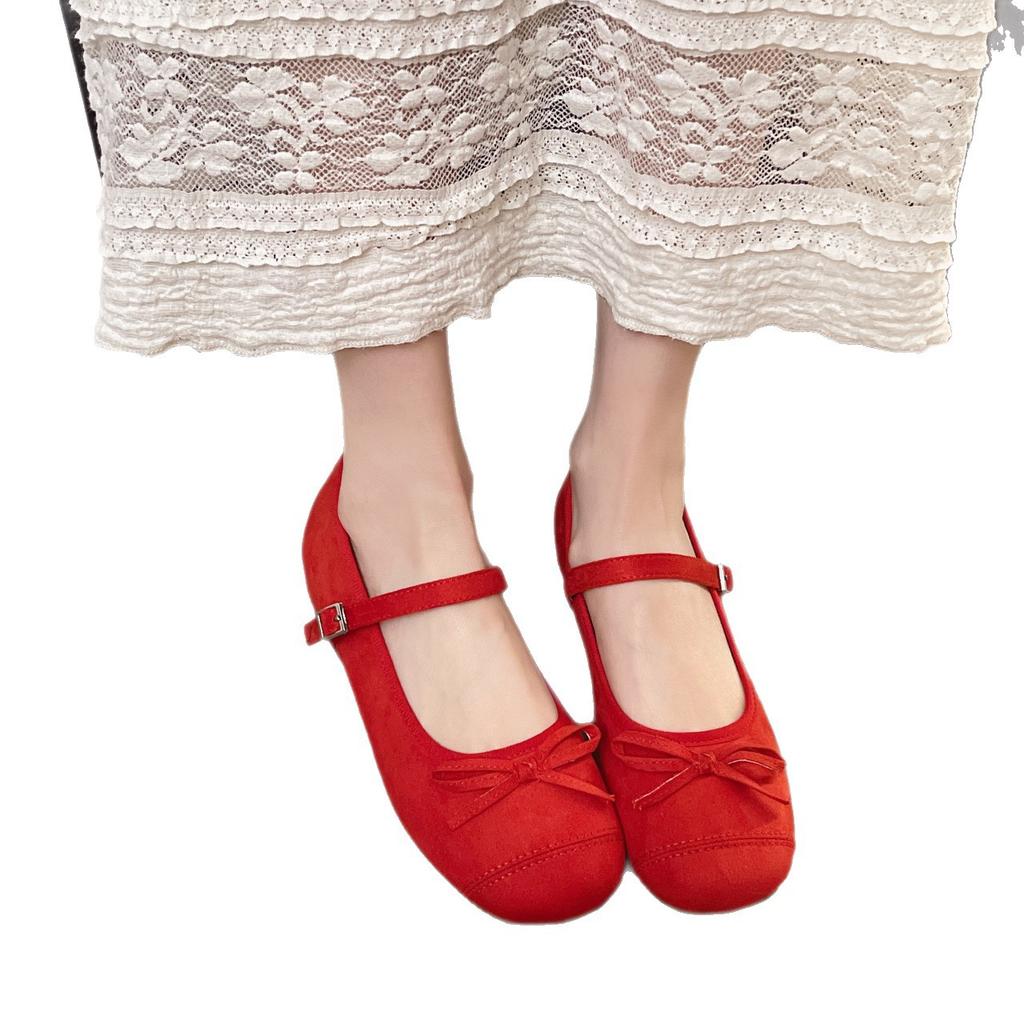Butterfly-knot Flats Women Mary Jane Shoes Fashion Mix Colors Single Shoes Ladies Outdoor Dress Ballet Style Shoes