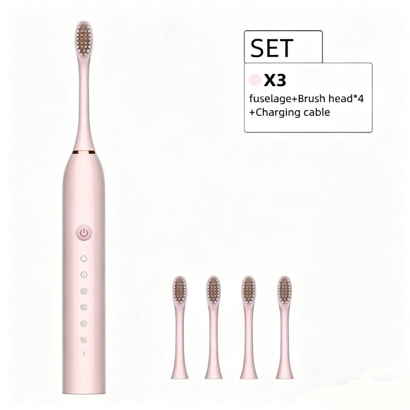 Portable Electric Toothbrush Set For Adults With Soft Bristles And Multimode Functionality