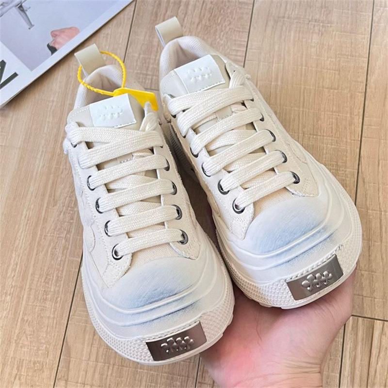 SHOOTBRAND Wang Hedi Black Canvas Shoes 2024 New Platform Casual Couple Small Dirty Shoes