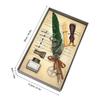 Retro   Pen Set Vintage Map Pattern Quill Pen Set with 5 Replacement Nibs Pen Stand Base Ink Empty Bottle for Writing