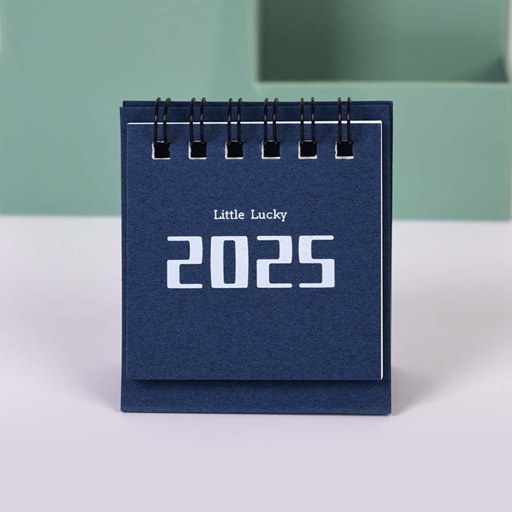 

Agenda Organizer 2024 2025 Calendar Coil Standing Flip Mini Desk Calendar Household синий