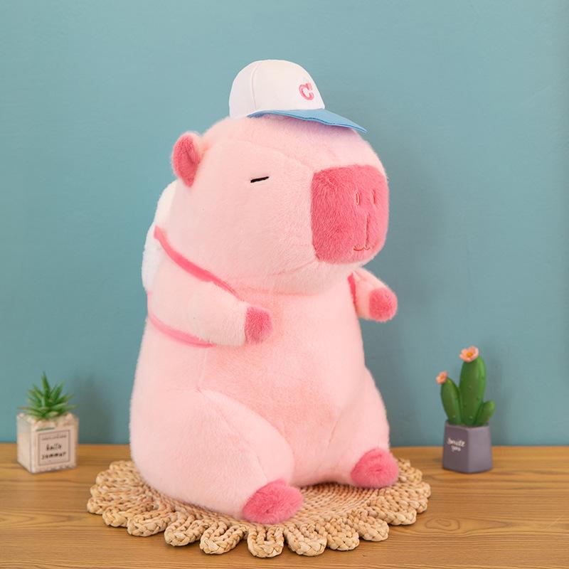 

Sports capybara doll ugly cute doll birthday gift for girlfriend 38cm рожевий