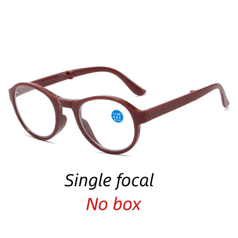 

ForWomen Gentlemen Folding Round Reading Glasses with Case Trendy Portable Presbyopia Eyeglasses Diopter Prescription Eyewear +1.0 ~ +4.0 W84085WW-1.5