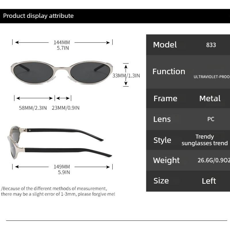 Oval Small Frame Sunglasses Women's Men's Y2K Retro Sunshade UV Sun Glasses Luxury Brand Designer Popular Metal Eyeglasses
