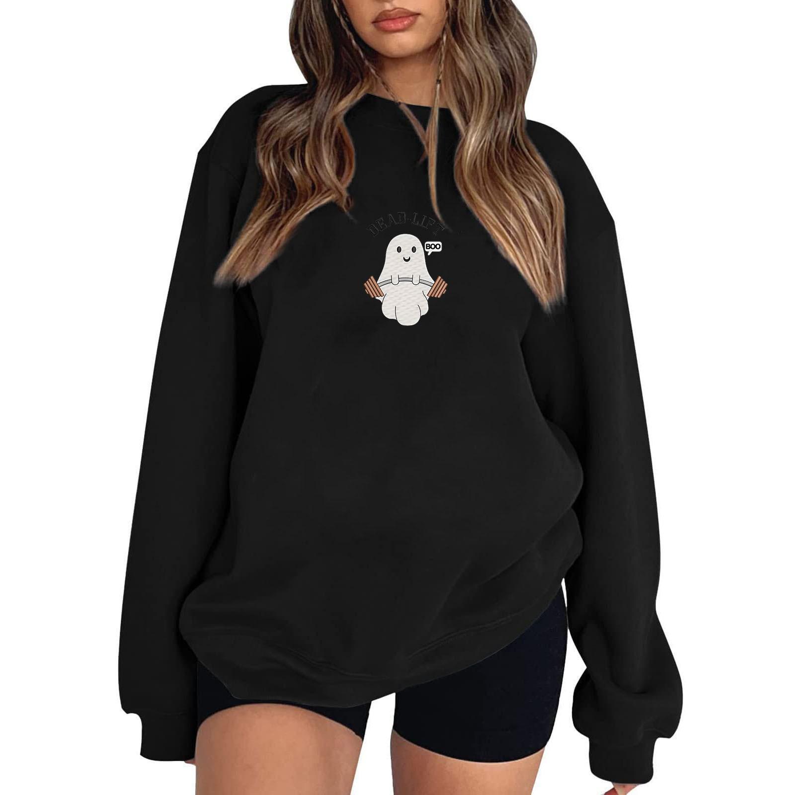 

Женские модные топы, повседневные свободные пуловеры в полоску с круглым вырезом и длинными рукавами L чёрный