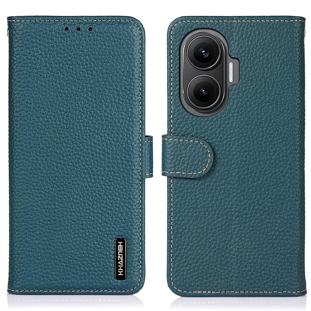 KHAZNEH For Xiaomi Redmi Turbo 4 Pro 5G/Poco F7 5G Case Genuine Cow Leather Flip Phone Cover