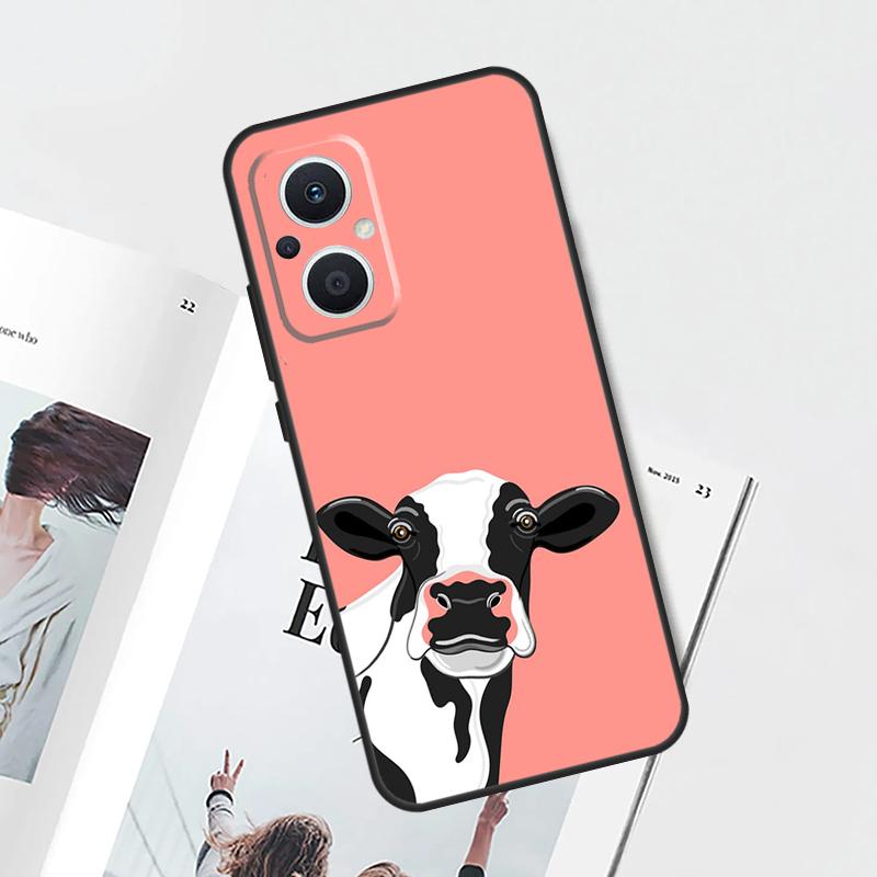 Cute Cartoon Cow Case For OPPO Reno 15 Pro 15F 11 12 13 14 F 10 Pro 8 7 Lite 8T OPPO Find X9 X8 X6 Pro Cover